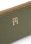 Tommy Hilfiger Chic Monogram Zip Around Medium Wallet, Utility Olive