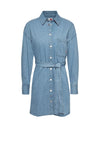 Tommy Jeans Womens Belted Denim Mini Shirt Dress, Denim Medium