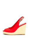 Tommy Hilfiger Womens Iconic Sling Back High Wedge Sandals, Fierce Red