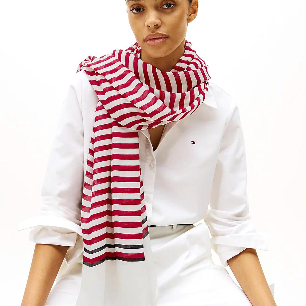 Tommy Hilfiger Essential Logo Scarf, Medium Red
