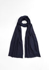 Tommy Hilfiger Monogram Jacquard Fringed Scarf, Navy Blue