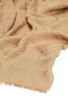 Tommy Hilfiger Monogram Jacquard Fringed Scarf, Light Tan