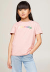 Tommy Hilfiger Girl Mono Logo Short Sleeve Tee, Whimsy Pink