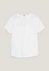 Tommy Hilfiger Girls Monotype Tartan Logo Tee, White