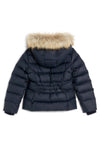 Tommy Hilfiger Girls Essential Down Fur Puffer Jacket, Desert Sky