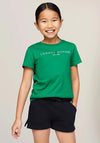 Tommy Hilfiger Girl Essential Logo Slim Fit Tee, Olympic Green