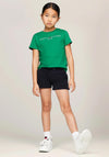 Tommy Hilfiger Girl Essential Logo Slim Fit Tee, Olympic Green