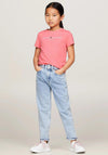 Tommy Hilfiger Girl Essential Logo Slim Fit Tee, Glamour Pink