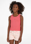 Tommy Hilfiger Girl Essential Ribbed Tank Top, Glamour Pink