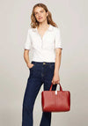 Tommy Hilfiger Heritage Plaque Satchel Bag, Dark Magma