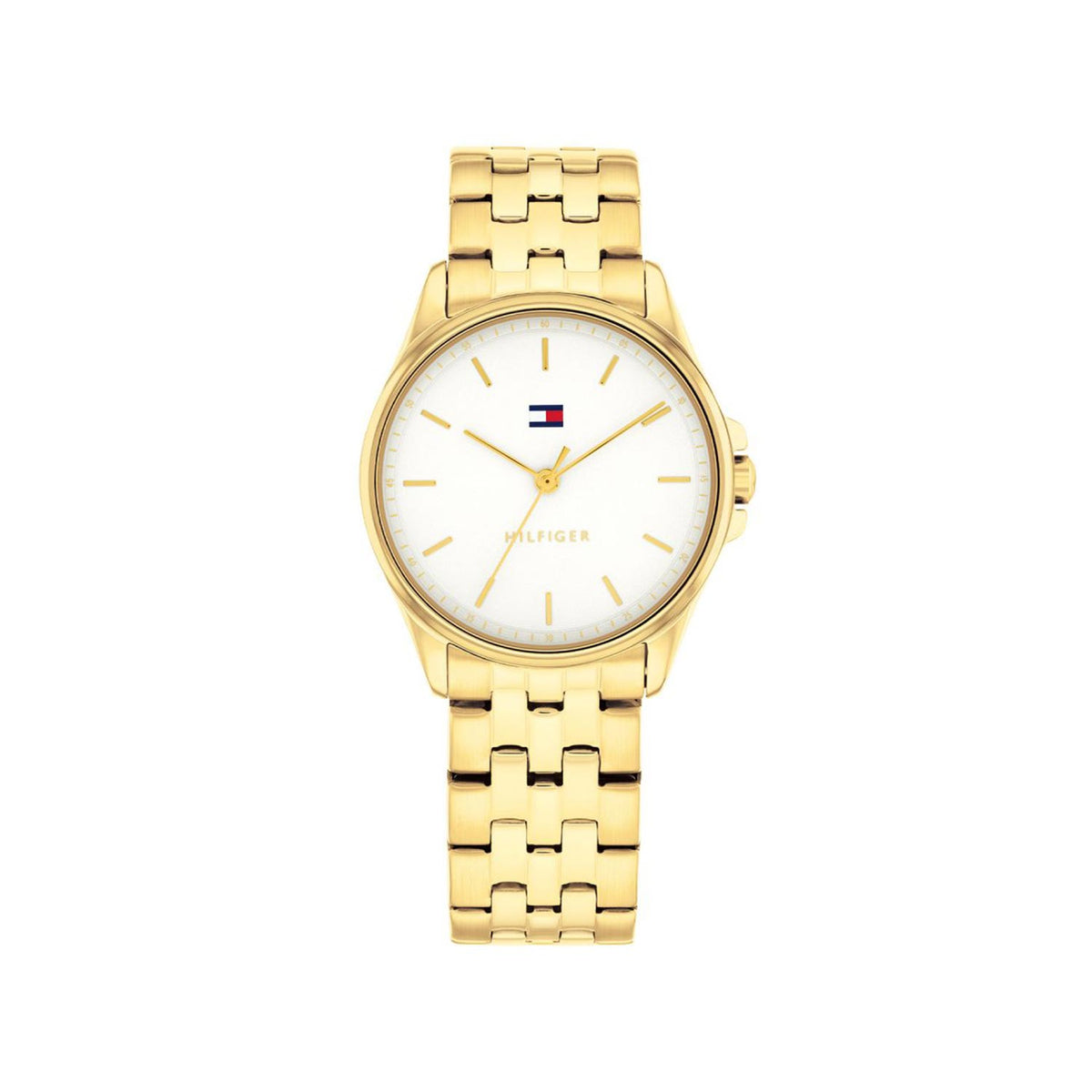 Tommy Hilfiger Ladies Jade Watch, Gold and White - McElhinneys