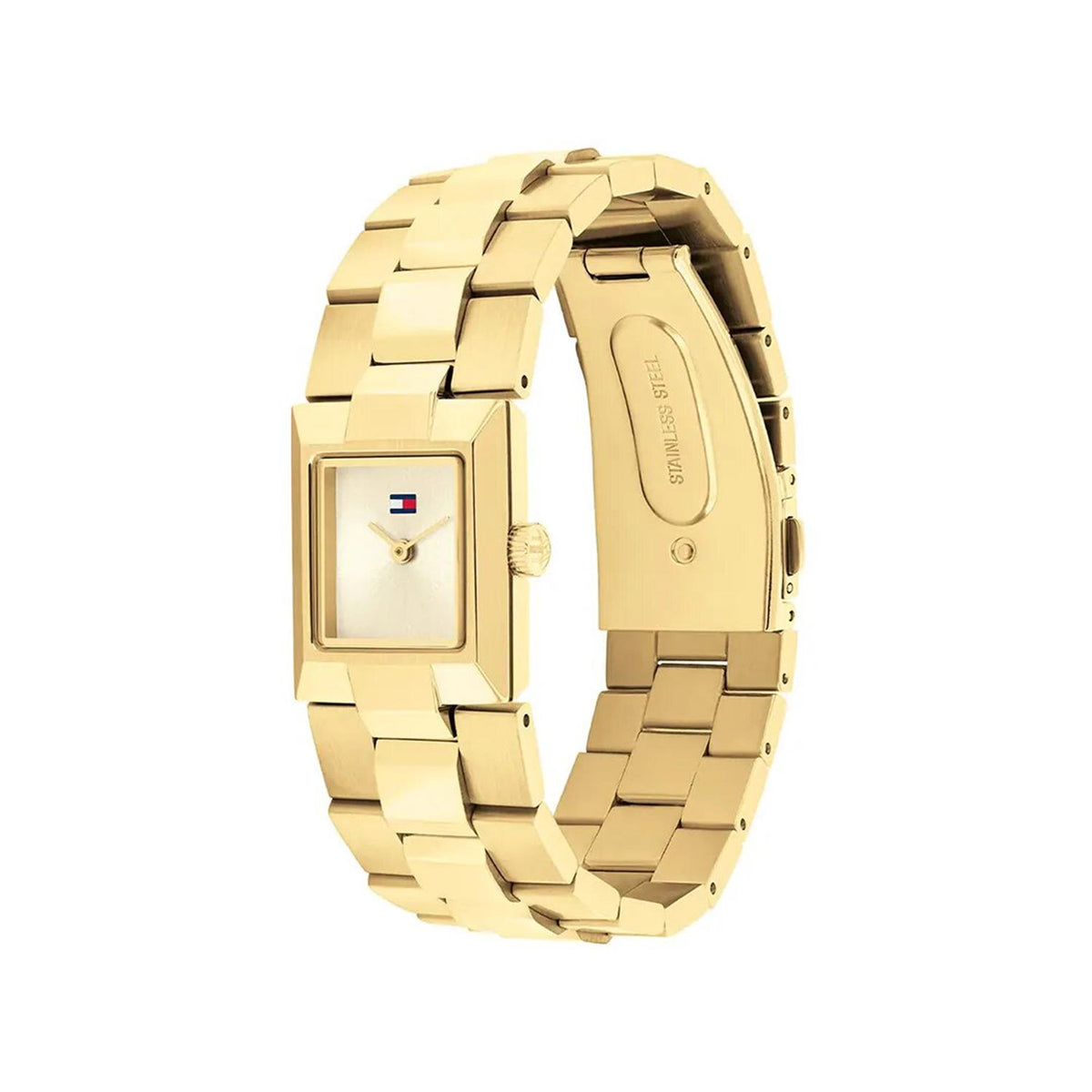 Tommy Hilfiger Ladies Ivy Rectangular Watch, Gold