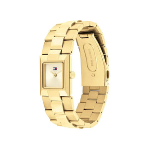 Tommy Hilfiger Ladies Ivy Rectangular Watch, Gold