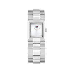Tommy Hilfiger Ladies Ivy Rectangular Watch, Silver