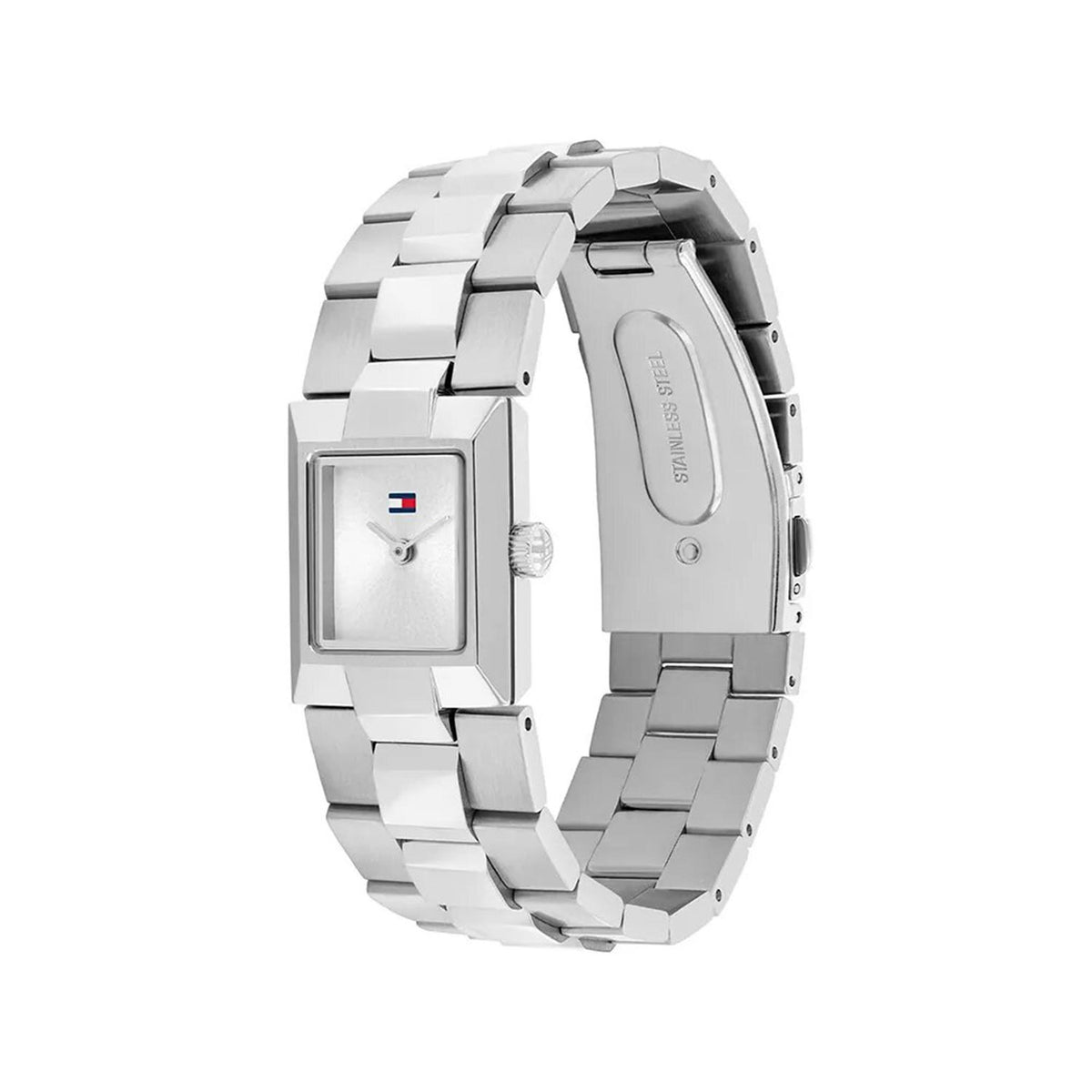 Tommy Hilfiger Ladies Ivy Rectangular Watch, Silver