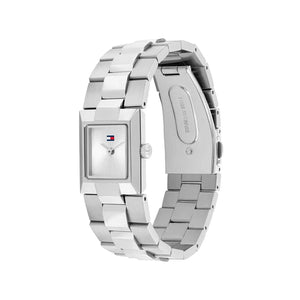 Tommy Hilfiger Ladies Ivy Rectangular Watch, Silver