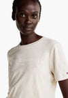 Tommy Hilfiger Womens Logo T-Shirt, Cream