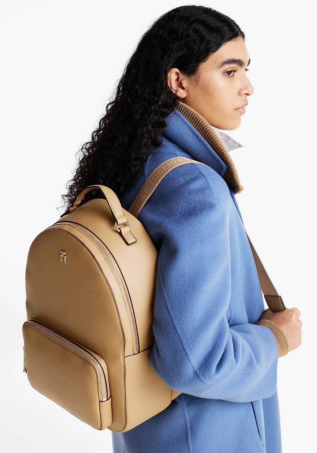 Tommy Hilfiger Soft Logotape Backpack, Tan