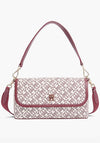 Tommy Hilfiger Monogram Crossbody Bag, White and Wine