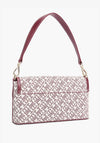 Tommy Hilfiger Monogram Crossbody Bag, White and Wine