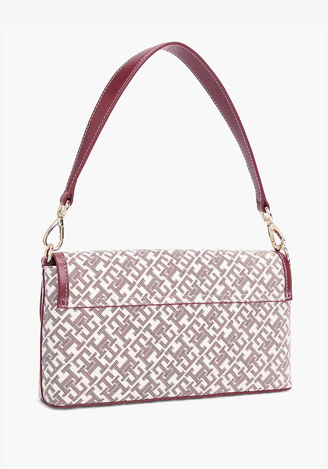 Tommy Hilfiger Monogram Crossbody Bag, White and Wine