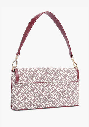 Tommy Hilfiger Monogram Crossbody Bag, White and Wine
