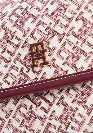 Tommy Hilfiger Monogram Crossbody Bag, White and Wine