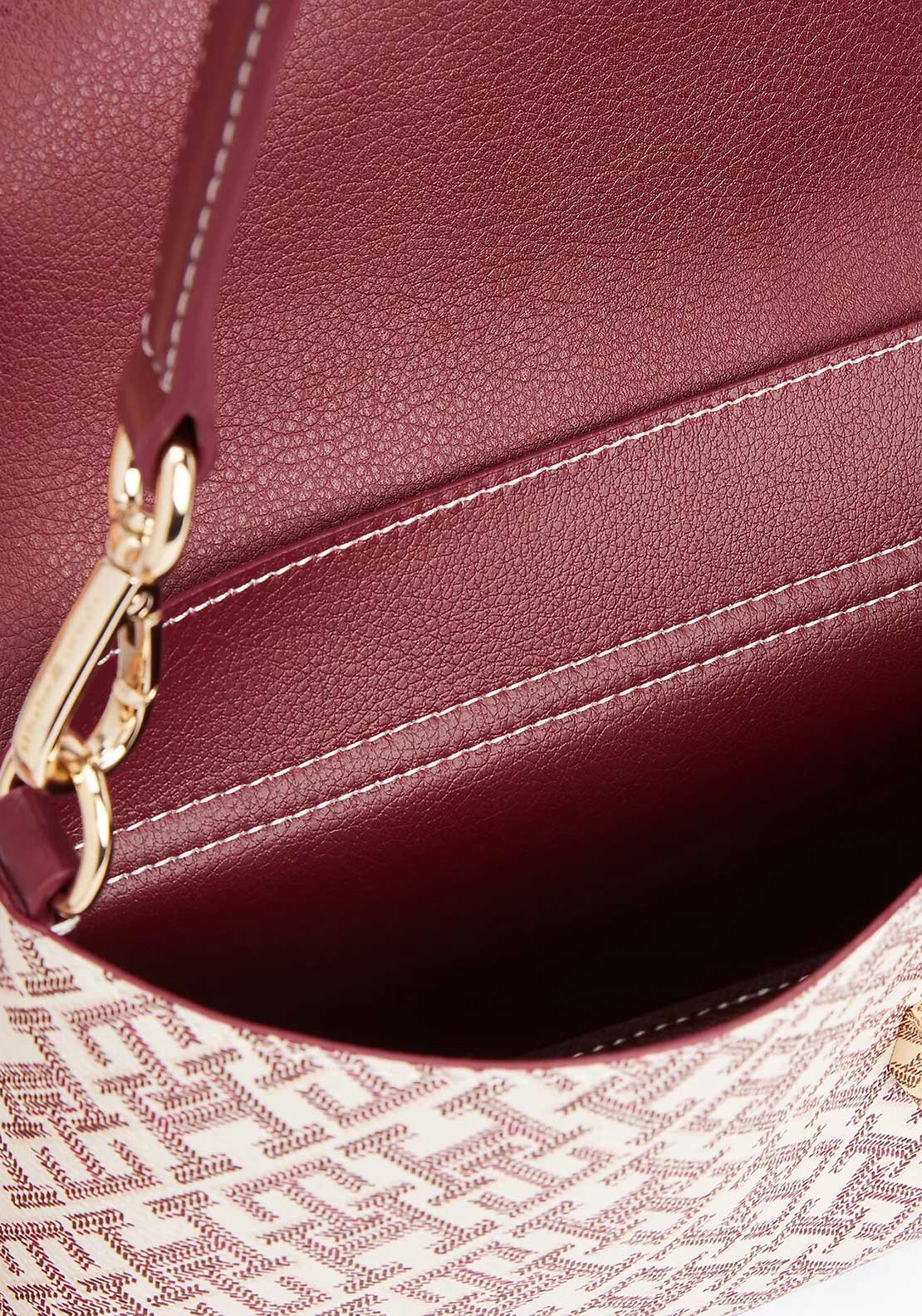Tommy Hilfiger Monogram Crossbody Bag, White and Wine