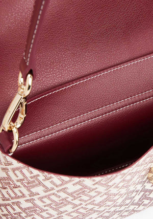 Tommy Hilfiger Monogram Crossbody Bag, White and Wine