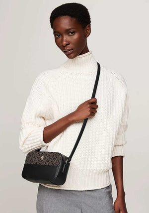 Tommy Hilfiger Jacquard Camera Bag, Black
