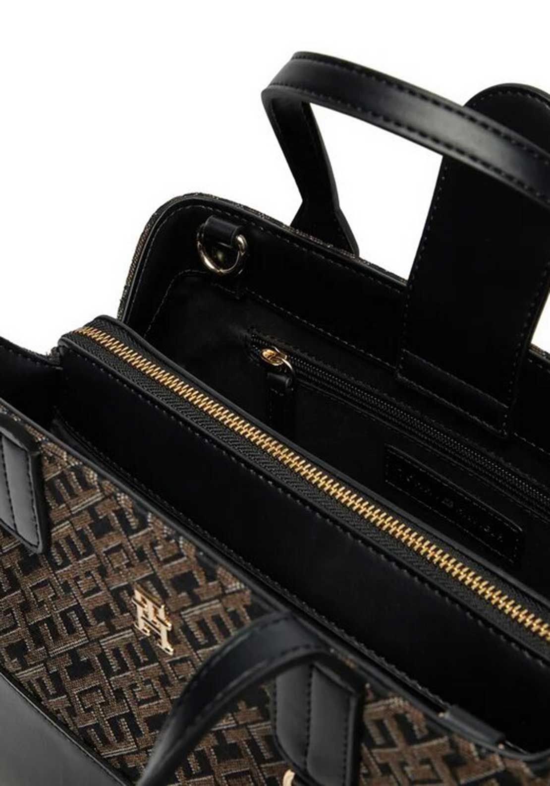 Tommy Hilfiger Jacquard Satchel Bag, Black