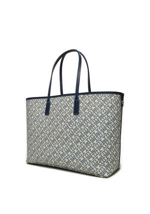 Tommy Hilfiger Monogram Tote Bag, White and Navy