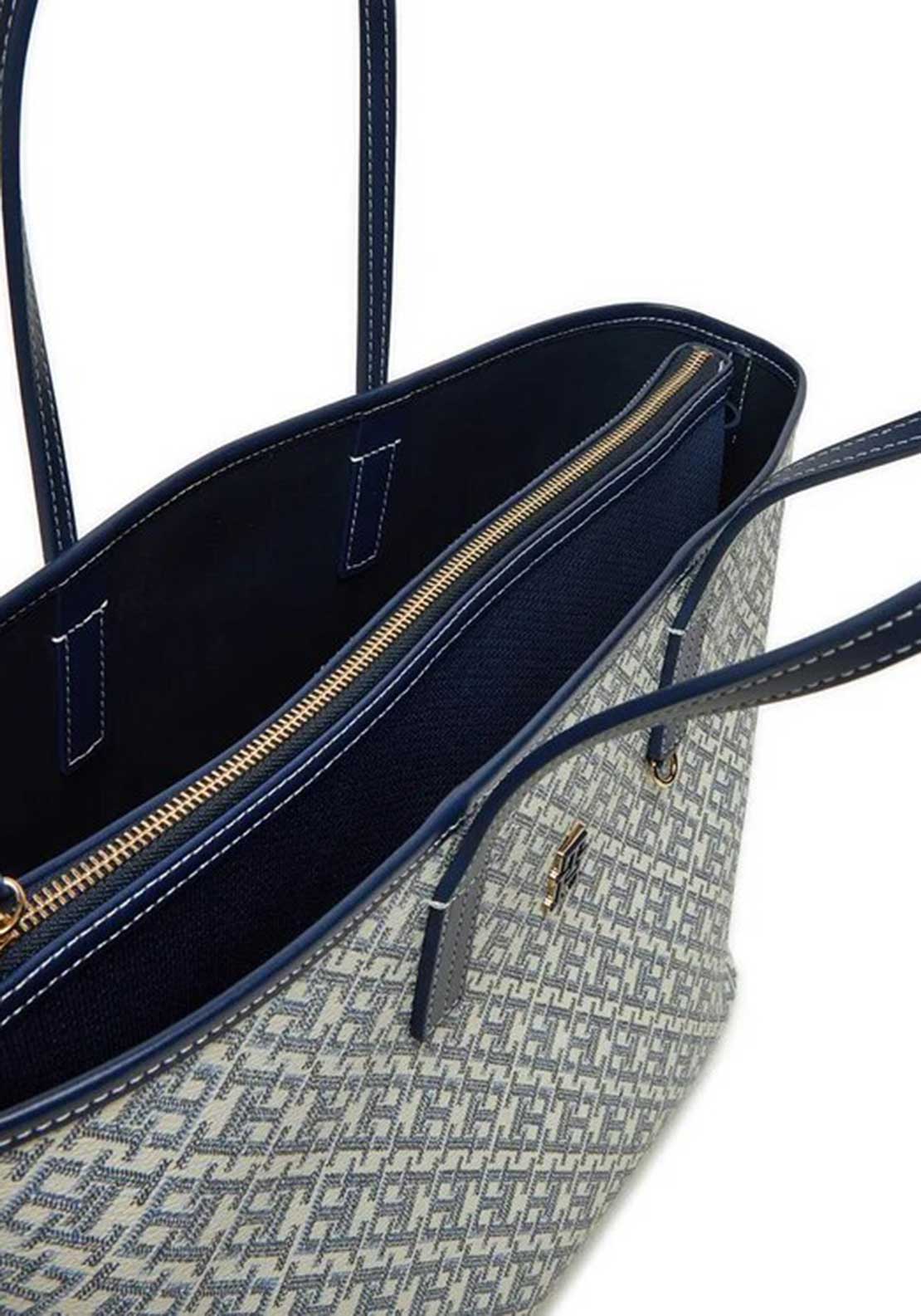 Tommy Hilfiger Monogram Tote Bag, White and Navy