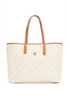 Tommy Hilfiger Monogram Tote Bag, White and Tan