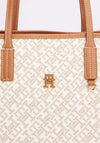 Tommy Hilfiger Monogram Tote Bag, White and Tan