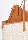 Tommy Hilfiger Monogram Tote Bag, White and Tan