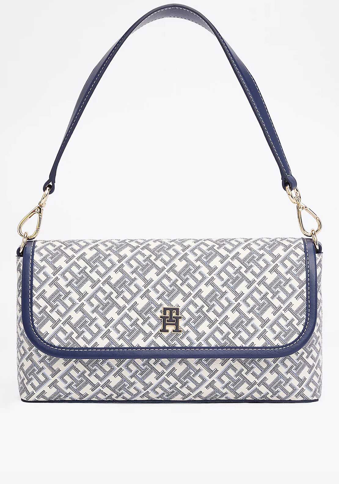 Tommy Hilfiger Monogram Crossbody Bag, White and Navy