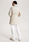 Tommy Hilfiger Womens Padded Global Stripe Quilted Coat, Classic Beige