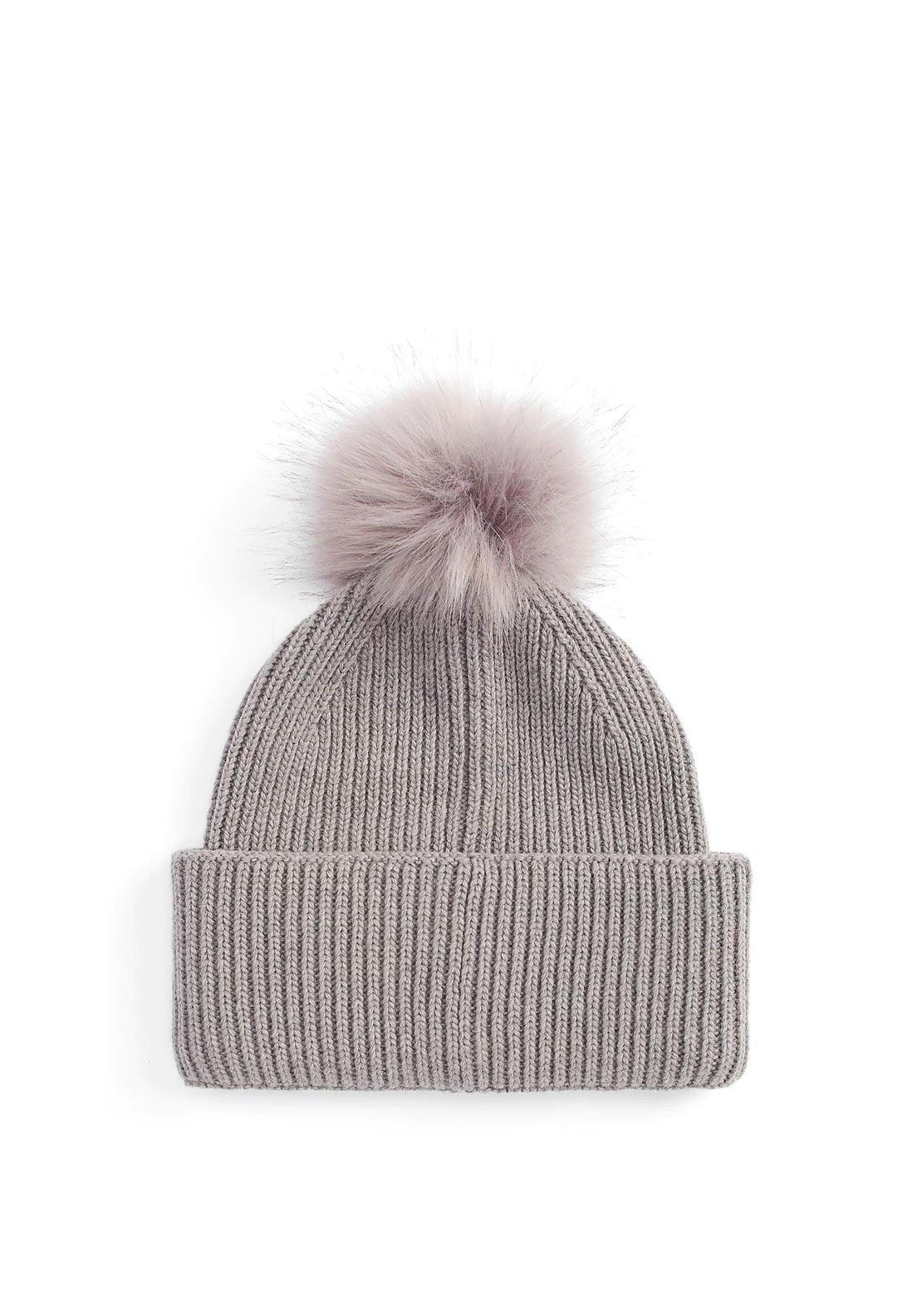 Tommy Hilfiger Elevated Chic Bobble Beanie, Grey