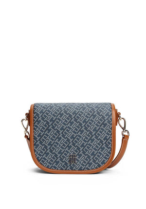 Tommy Hilfiger Monogram Saddle Crossbody Bag, Navy