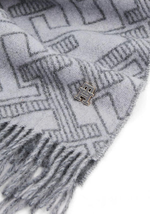 Tommy Hilfiger Monogram Print Scarf, Grey