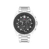 Tommy Hilfiger Mens Silicone Bezel Stainless Steel Watch, Silver and Grey