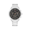 Tommy Hilfiger Mens Skeleton Dial Sub-Counter Watch, Silver and Grey