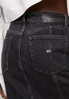 Tommy Jeans Claire High Rise Midi Skirt, Black Denim