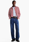 Tommy Hilfiger Striped Cropped Poplin Shirt, Red and White
