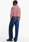 Tommy Hilfiger Striped Cropped Poplin Shirt, Red and White