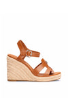 Tommy Hilfiger Womens Leather Cage Espadrille Sandals, Cognac Brown