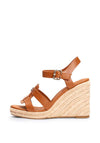 Tommy Hilfiger Womens Leather Cage Espadrille Sandals, Cognac Brown
