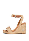 Tommy Hilfiger Womens Monogram Rope High Wedge Sandals, Neutral