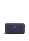 Tommy Hilfiger Essentials Monogram Large Zip Around Wallet, Navy